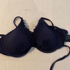 H&M Scalloped navy Bikini Top